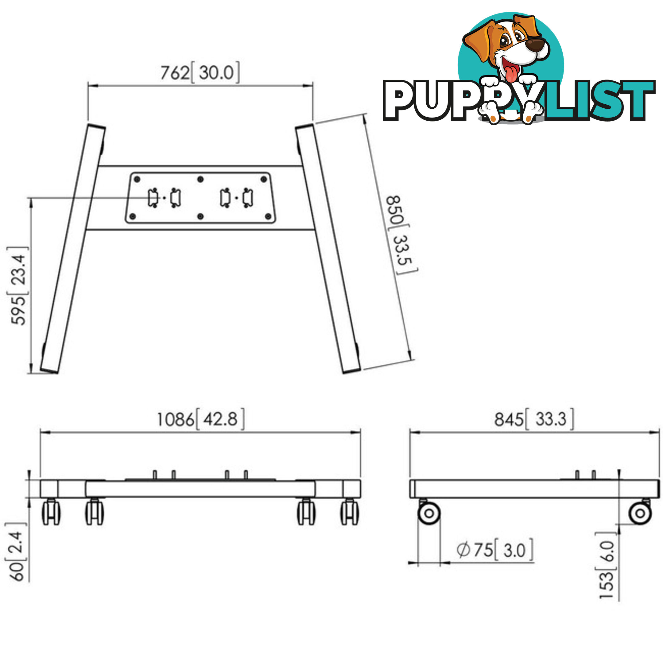 PFT8530B TROLLEY FRAME EXTRA LARGE REQUIRES 2 X POLES