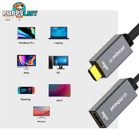 LC7994 4K HDMI TO DISPLAY PORT ADAPTER WITH USB POWER TOUGH LINK