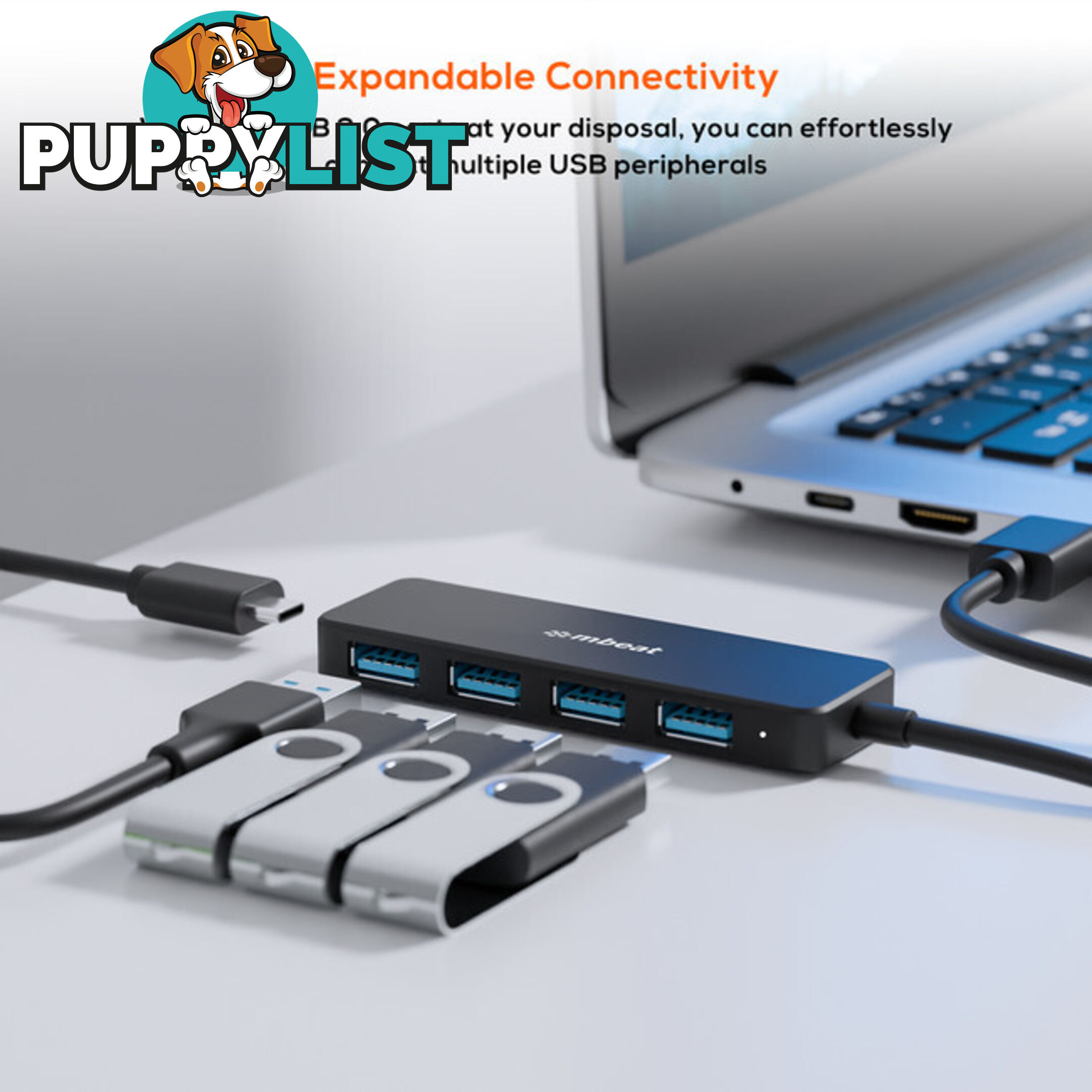 U3H5K 4 PORT USB3.0 HUB WITH USB-C DC PORT