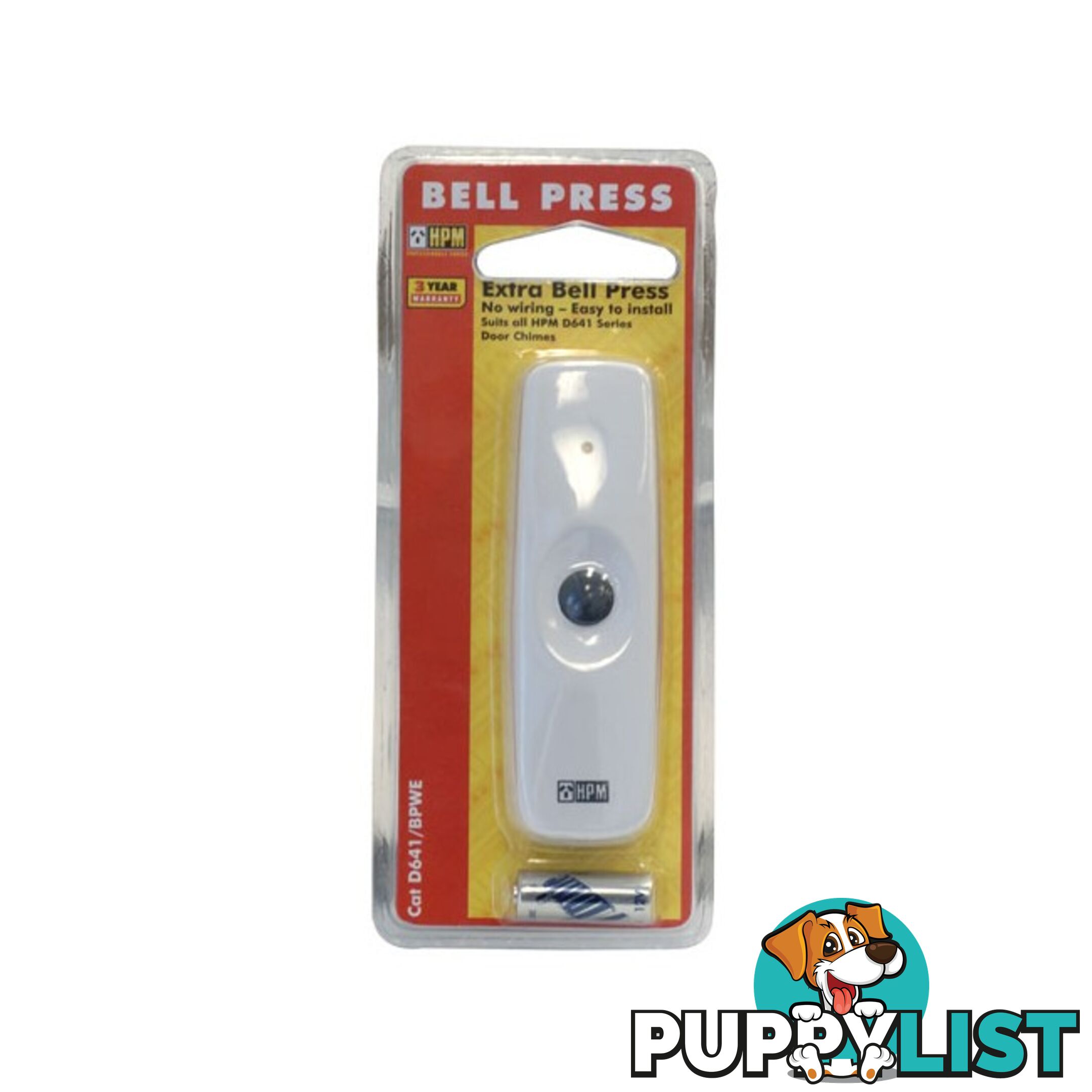 D641/BPWE WIRELESS BELL PRESS FOR D641 WHITE WEATHER PROOF 30MT RANGE