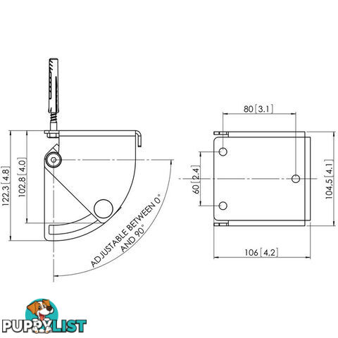 PUC1030 CEILING PLATE TURN AND TILT SUITS CONNECT IT SYSTEM