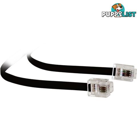 LC0056B/BLK 3MT MODULAR PLUG LEAD - BLACK RJ12 LINE CORD 6P4C TEL5155