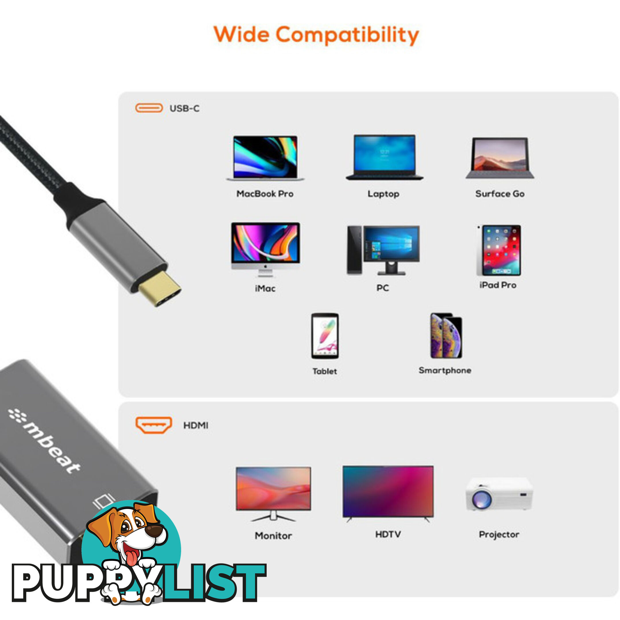 LC7976 1.8M USB-C TO HDMI CABLE 4K TOUGHLINK