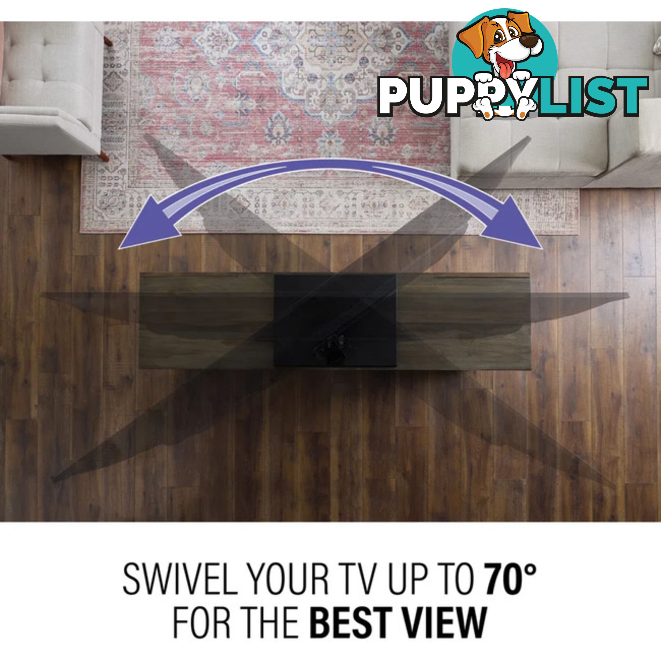 VSTV2-B2 40"-86" SWIVEL TV BASE SWIVELS UP TO 70 DEGREES