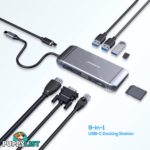 UCDX9 ELITE X9 9 IN 1 USB-C DOCKING STATION PD GIGA LAN HDMI VGA