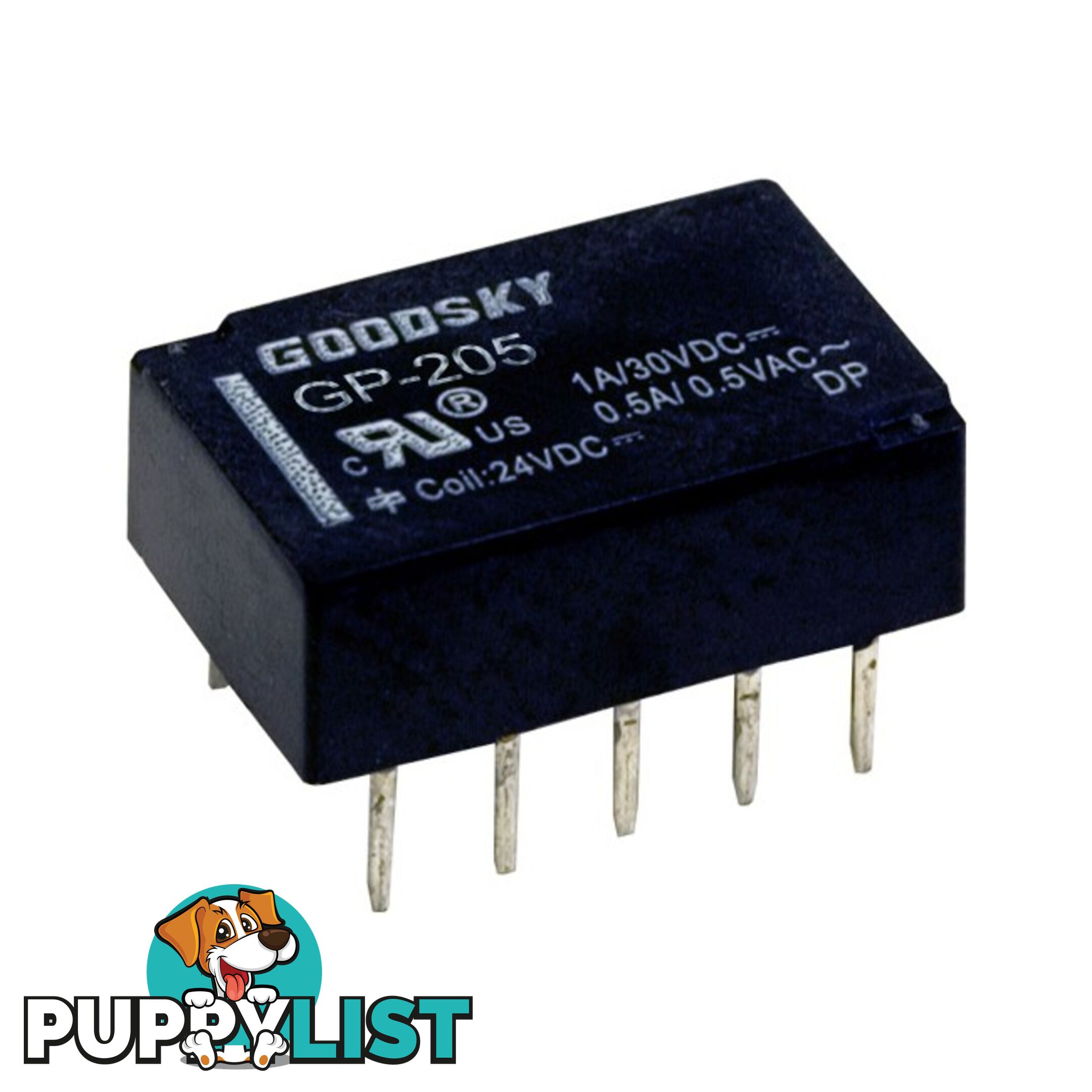 GP205 5V DC 1A COMPACT RELAY LOW PROFILE DIL PITCH