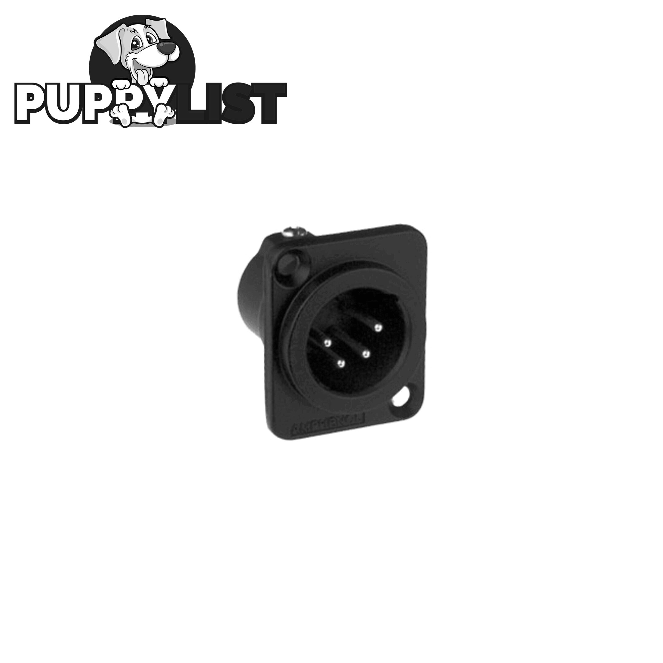 PD5352 4 PIN PANEL XLR PLUG (AC4MDZB) METAL BLACK SQUARE