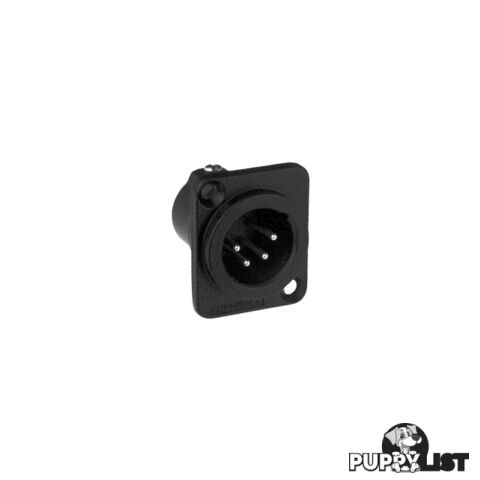 PD5352 4 PIN PANEL XLR PLUG (AC4MDZB) METAL BLACK SQUARE