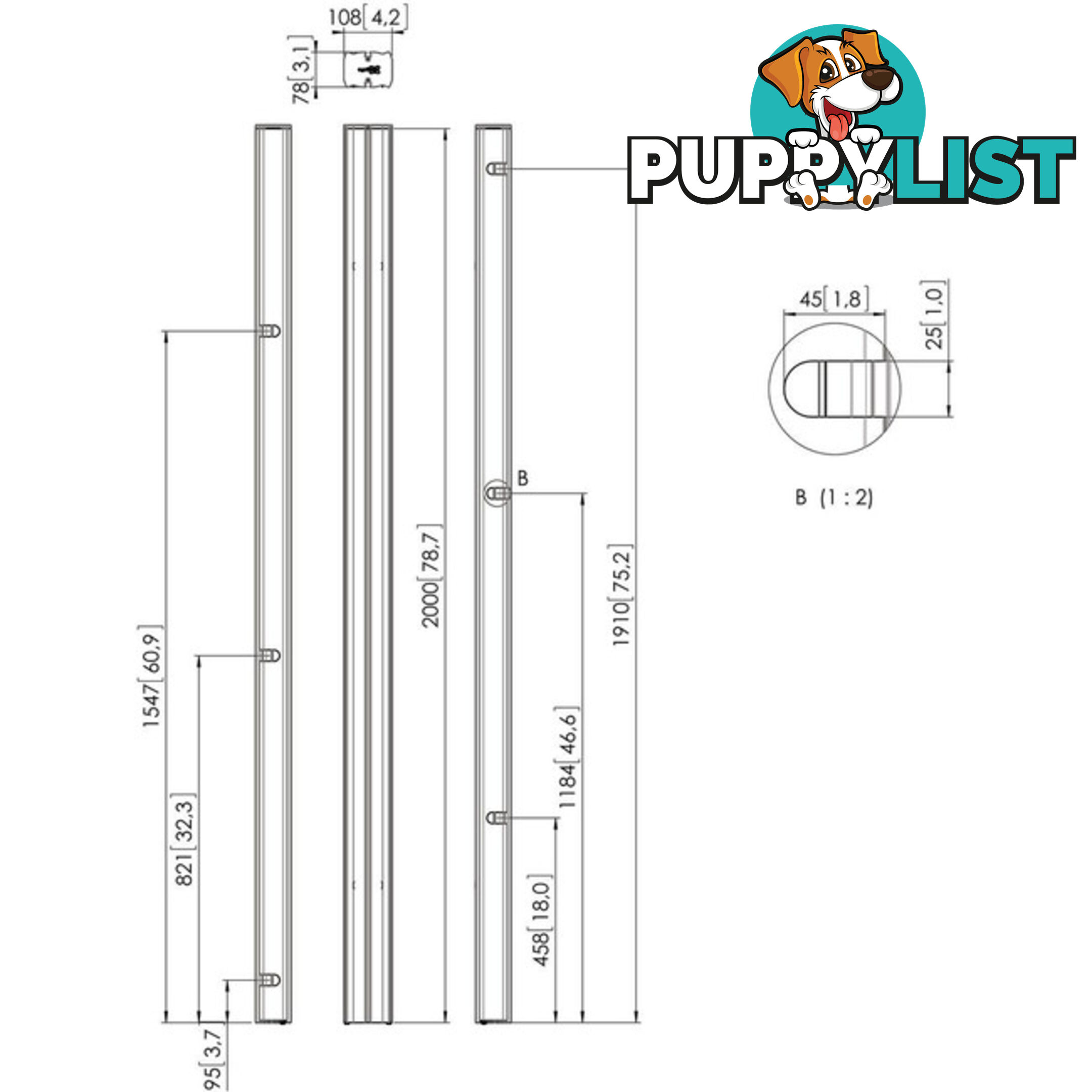 PUC2720 2.0 METRE CONNECT-IT XL POLE