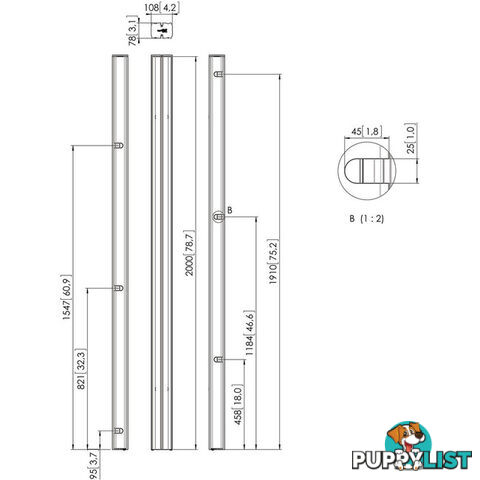 PUC2720 2.0 METRE CONNECT-IT XL POLE