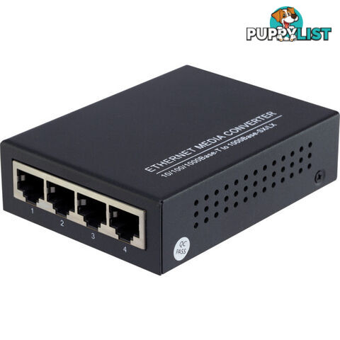 4P1GBSM20KSC 4 PORT 1G FIBRE MEDIA CONVERTER 10/100/1000M SM DUAL FIBRE SC 20KM