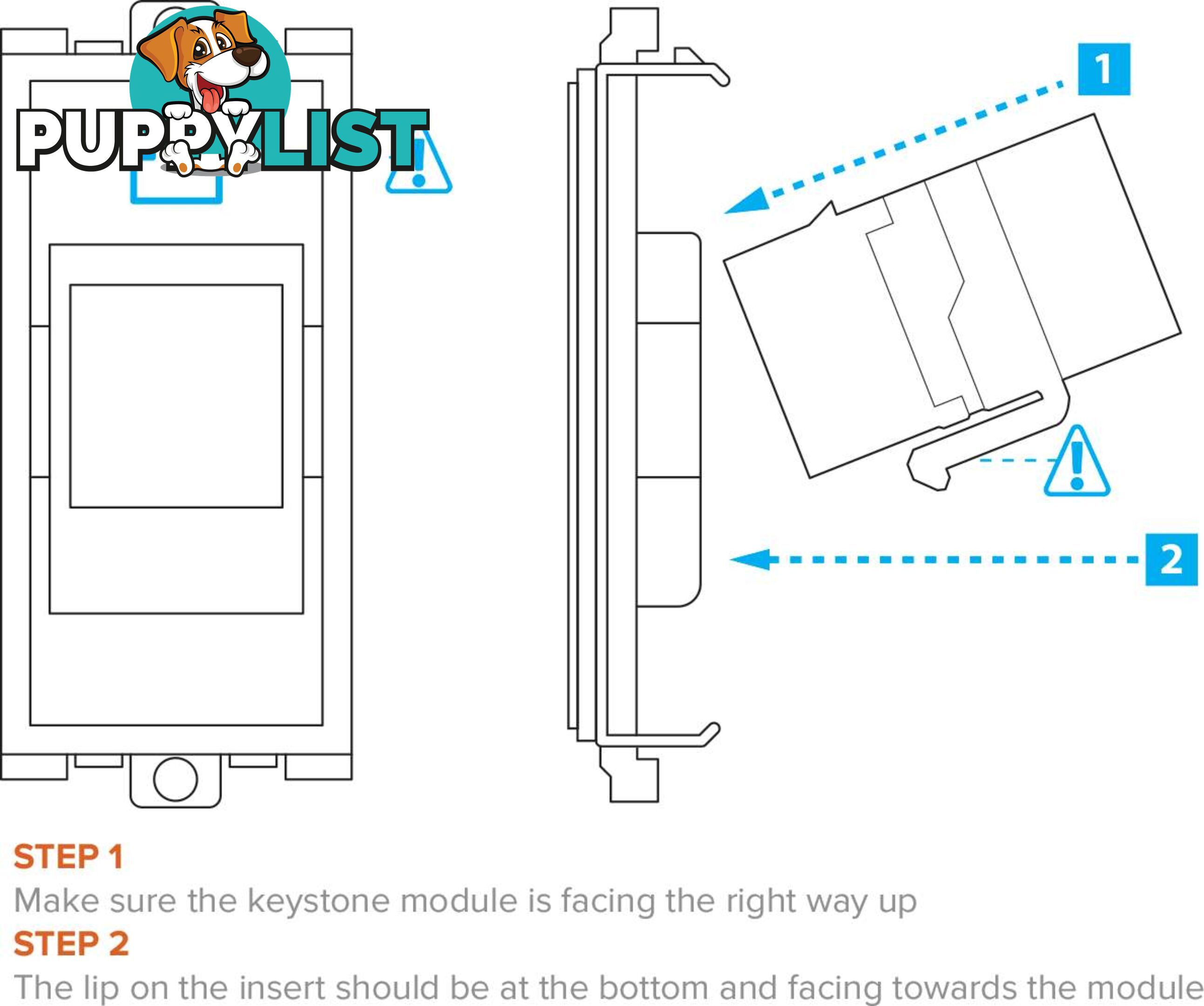 MWI13KS KEYSTONE MODULE FOR MW13FR FITS KEYSTONE INSERTS