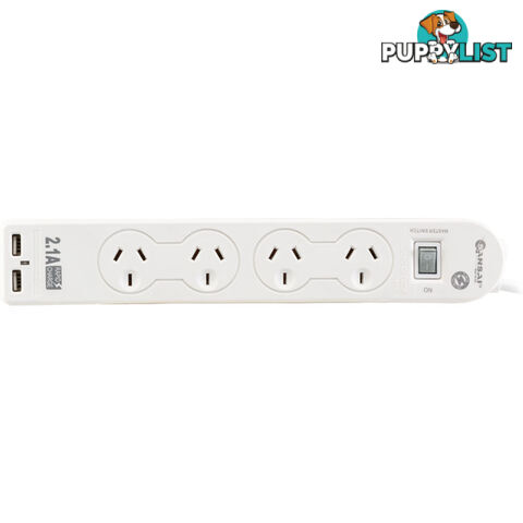 PAD502USB 4 WAY POWERBOARD WITH 2 USB MASTER SWITCH