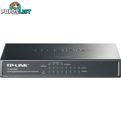 TLSG1008P 8 PORT 53W POE+ GIGABIT SWITCH 4 POE+ PORTS