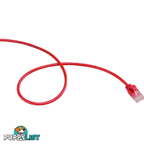 LC6SL0100RD 1M SLIM CAT6 PATCH LEAD RED ULTRA THIN