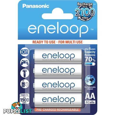 BK3MCCE4BA 4 PACK AA ENELOOP BATTERIES RECHARGEABLE LSD PANASONIC