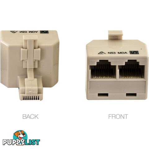 MDA88B/IVY 8P8C RJ45 DOUBLE ADAPTOR ONE SOCKET TO TWO TEL5003