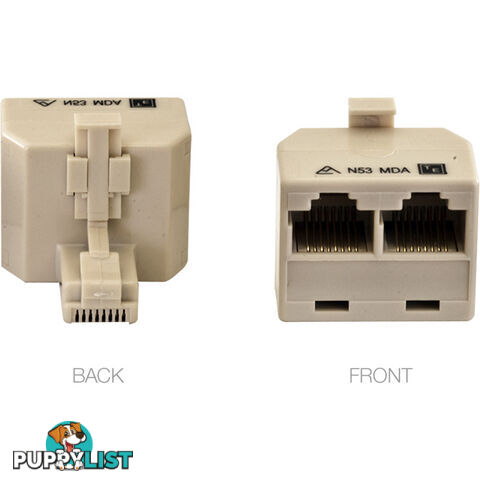 MDA88B/IVY 8P8C RJ45 DOUBLE ADAPTOR ONE SOCKET TO TWO TEL5003