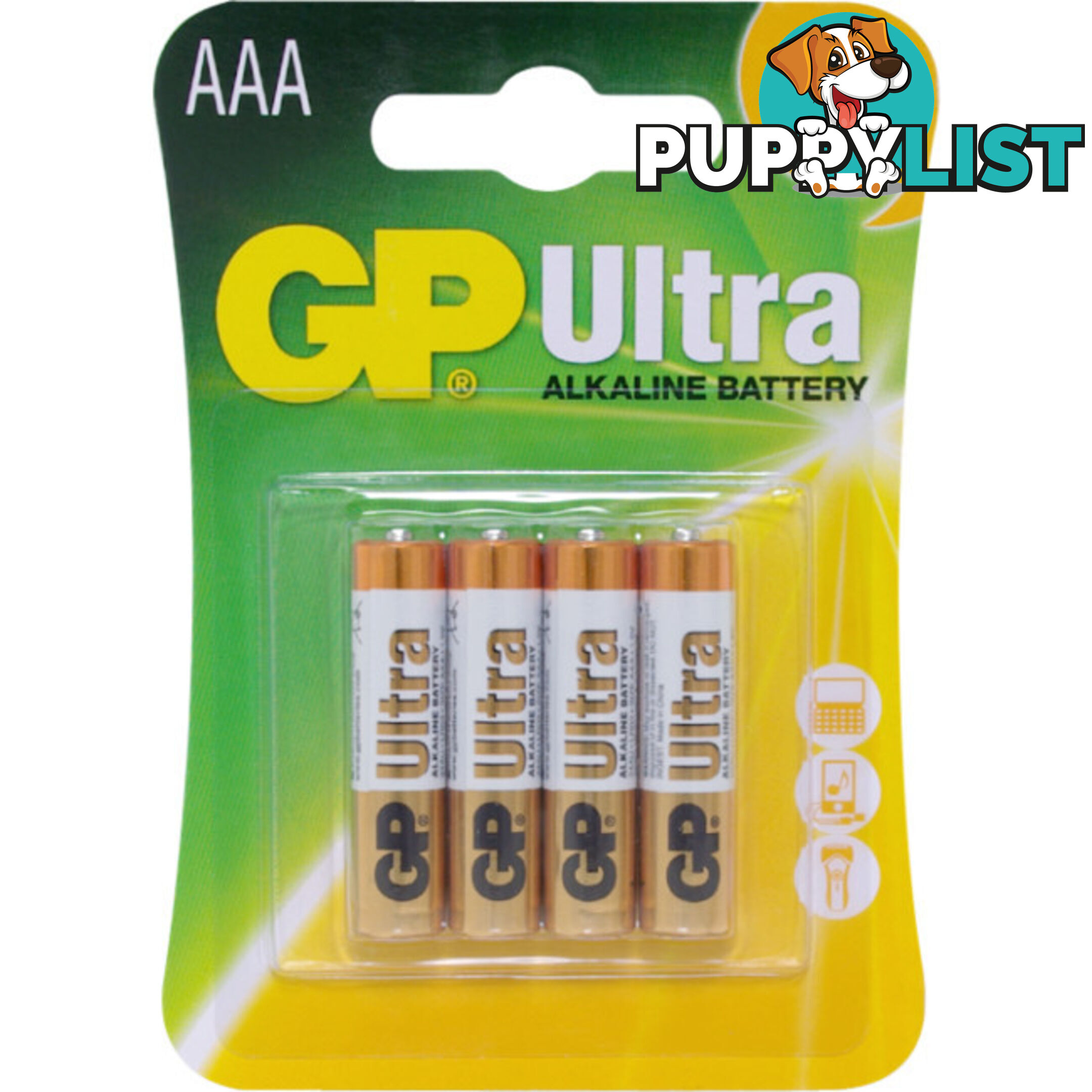 GP24AUC4 GP 1.5V ULTRA ALKALINE AAA BATTERY CARD OF 4