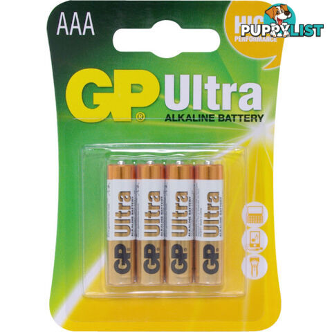 GP24AUC4 GP 1.5V ULTRA ALKALINE AAA BATTERY CARD OF 4