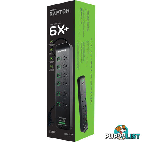 RAP6S RAPTOR 6 WAY INDIVIDUALLY SWITCHED POWERBOARD WITH 30W PD USB-C 30W QC USB-A