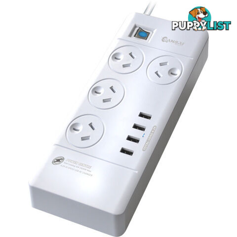 PAD4044C 4 WAY POWER BOARD WITH USB SURGE 4 USB 4.2A SANSAI