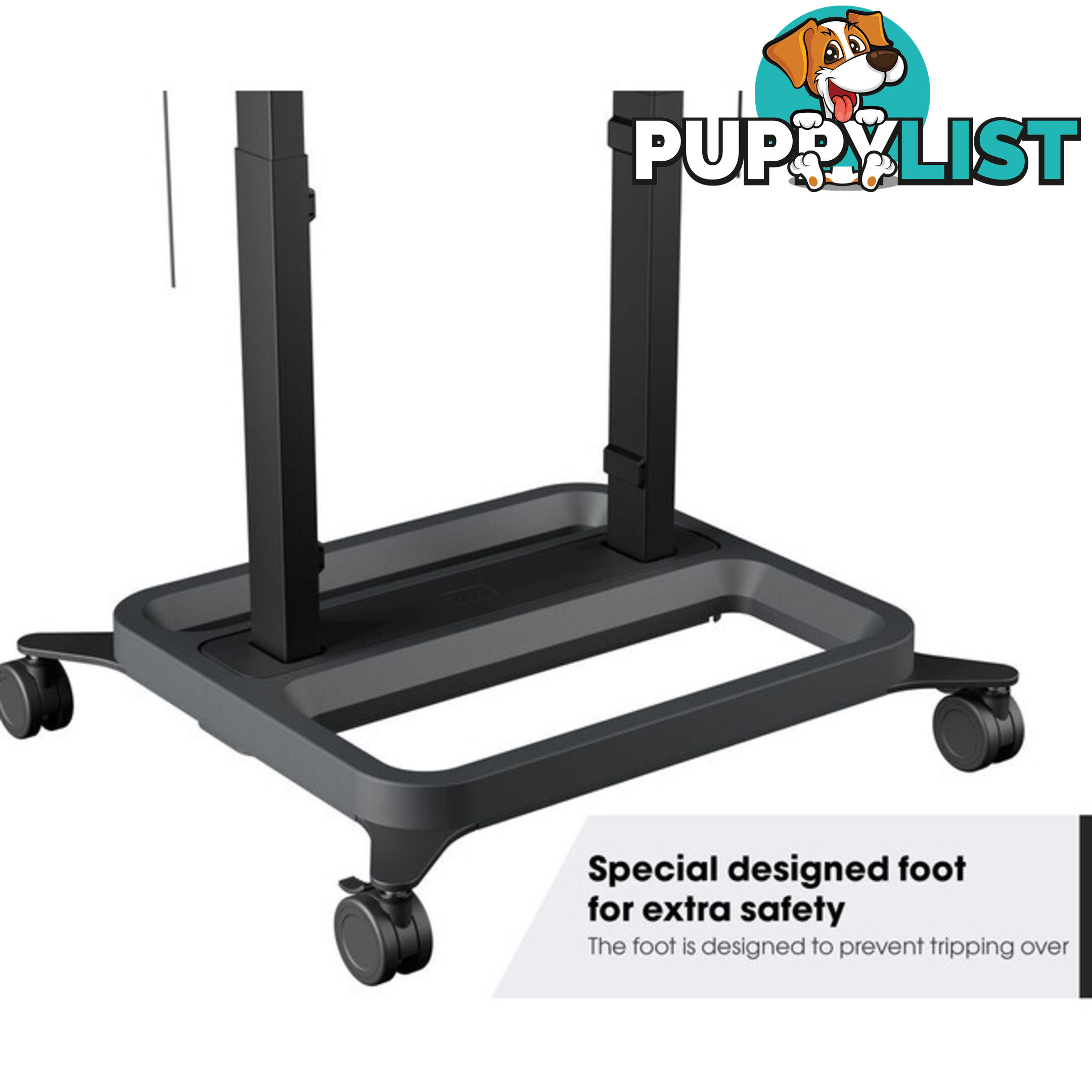 RISE5308 MOTORIZED DISPLAY LIFT TROLLEY- PREMIUM WHEELS 80MM PER SEC SPEED - UP TO 86" -120KG DISPLAY