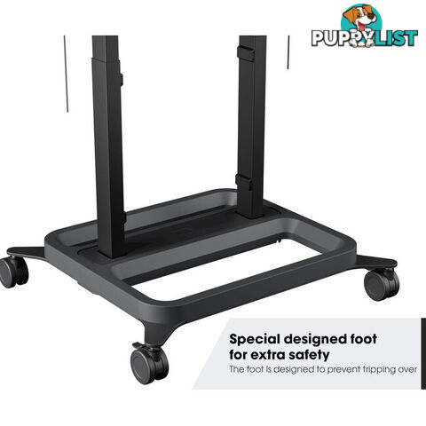 RISE5308 MOTORIZED DISPLAY LIFT TROLLEY- PREMIUM WHEELS 80MM PER SEC SPEED - UP TO 86" -120KG DISPLAY