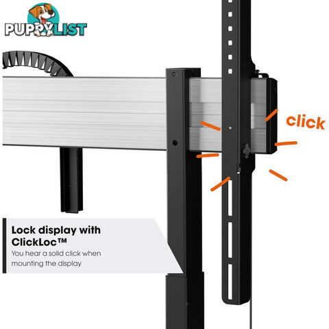 RISE5308 MOTORIZED DISPLAY LIFT TROLLEY- PREMIUM WHEELS 80MM PER SEC SPEED - UP TO 86" -120KG DISPLAY