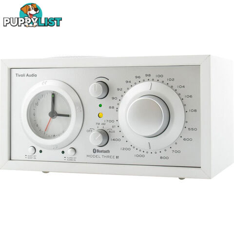 M3USBTWHT MODEL THREE BT - WHITE/ SILVER BLUETOOTH AM/FM CLOCK RADIO