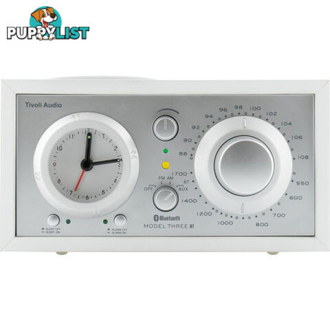 M3USBTWHT MODEL THREE BT - WHITE/ SILVER BLUETOOTH AM/FM CLOCK RADIO