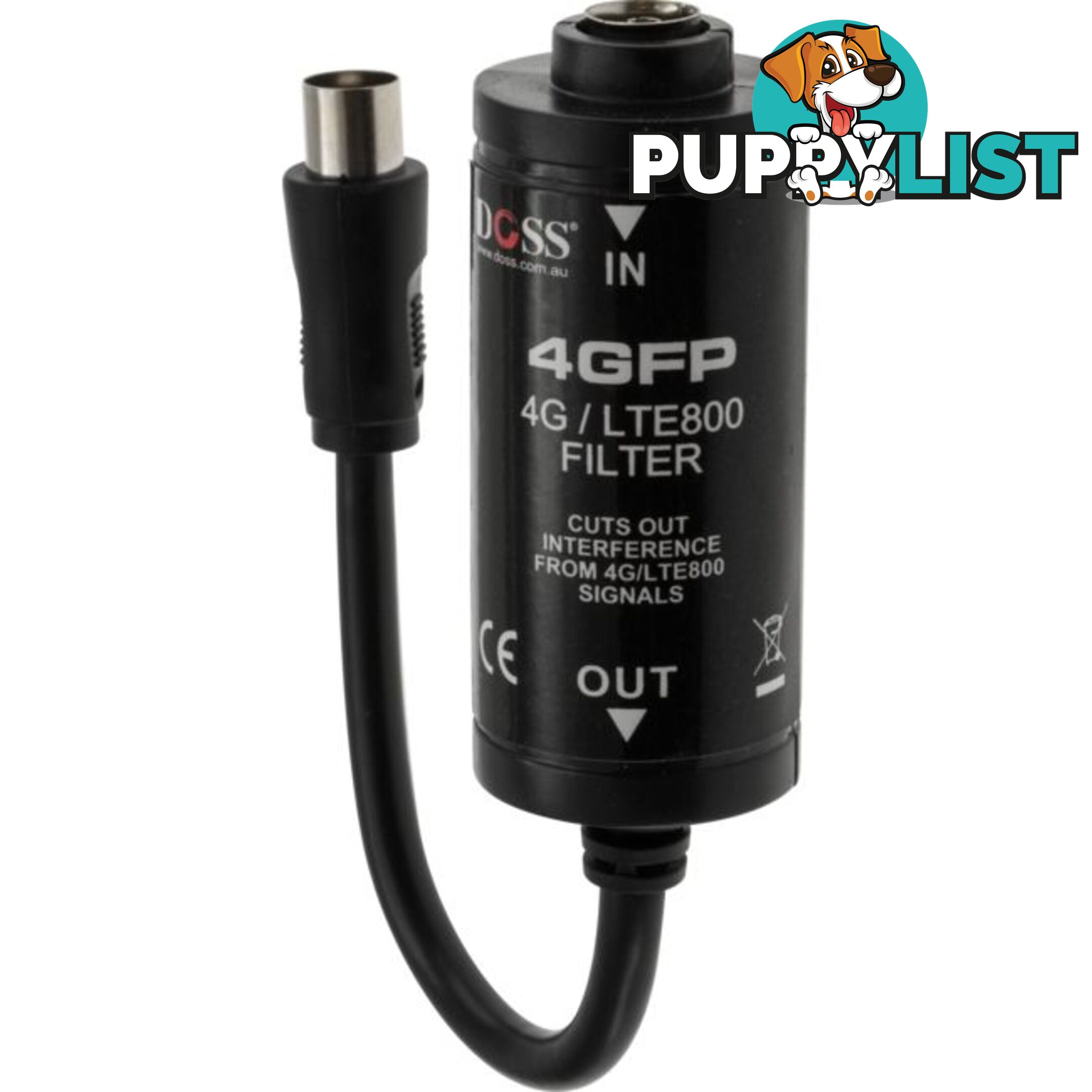 4GFP 5-694MHZ 4G INLINE FILTER ANTENNA PAL PLUG TO SOCKET