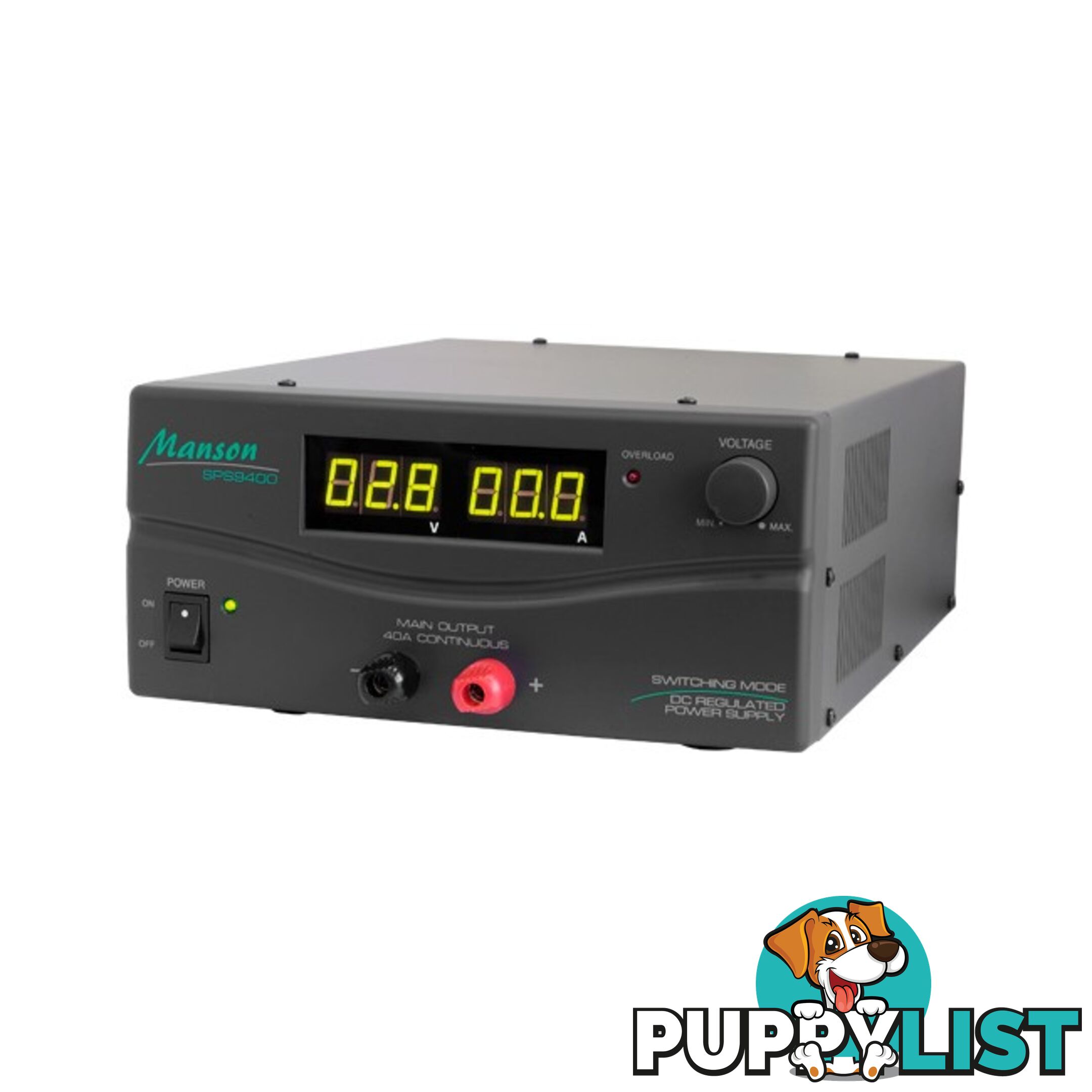 SPS9400 40AMP 3-15V DC POWER SUPPLY DIGITAL BENCH TOP DARK GREY