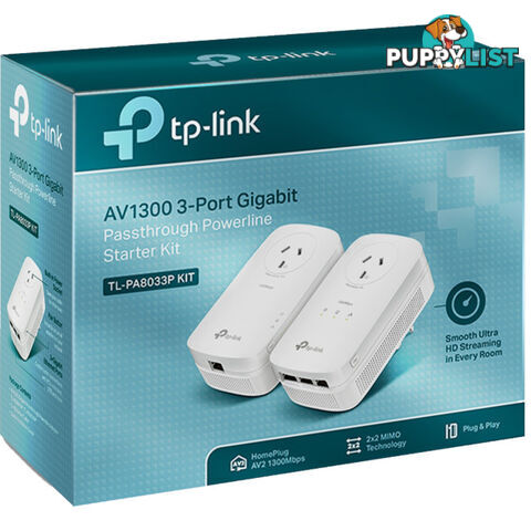 PA8033PKIT 3 PORT GIGA POWERLINE ADAPTER KIT AV1300