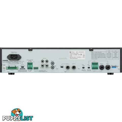 A3548D TOA 480W 5 INPUT MIXER AMP 2 ZONE -100V - 4-16 OHM