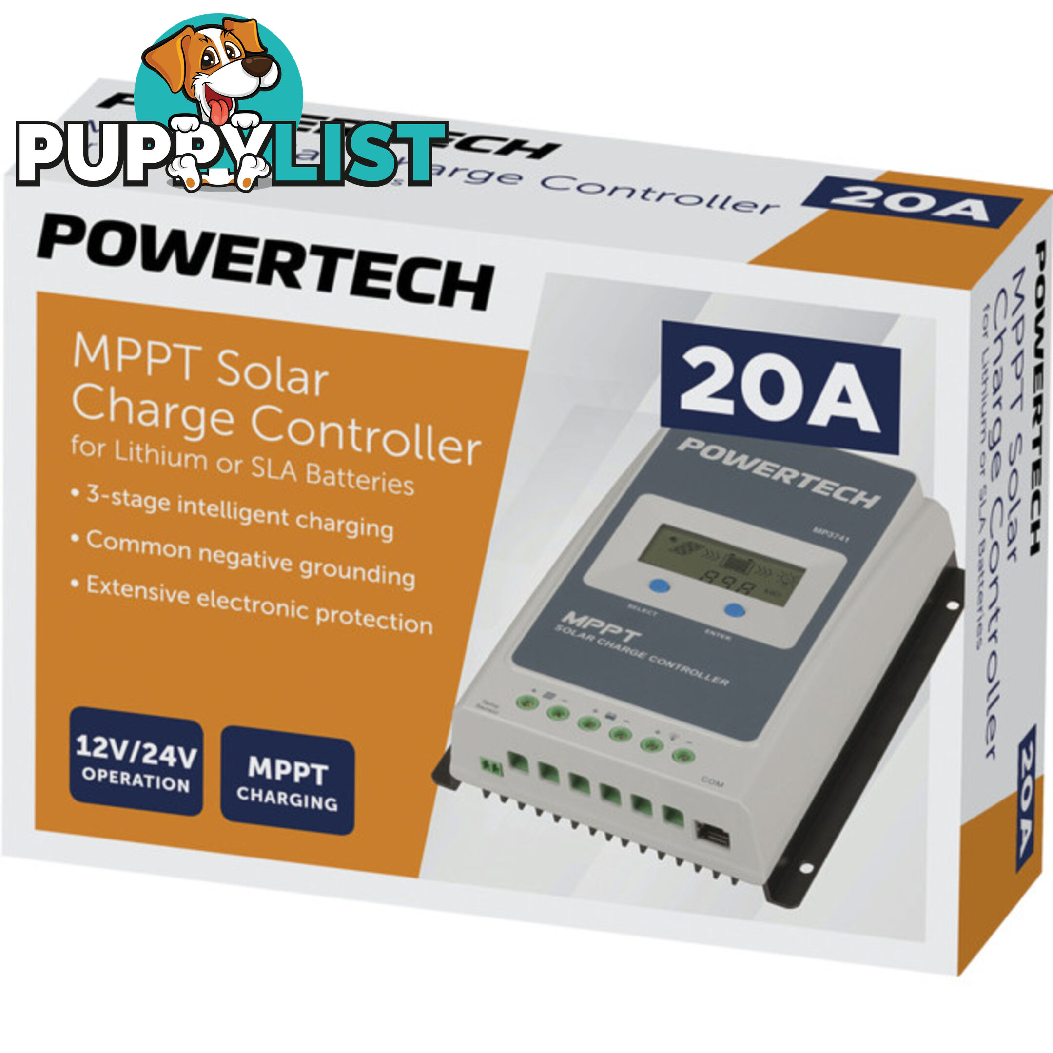 MP3741 20AMP SOLAR CHARGER CONTROLLER MPPT SLA LITHIUM BATTERIES