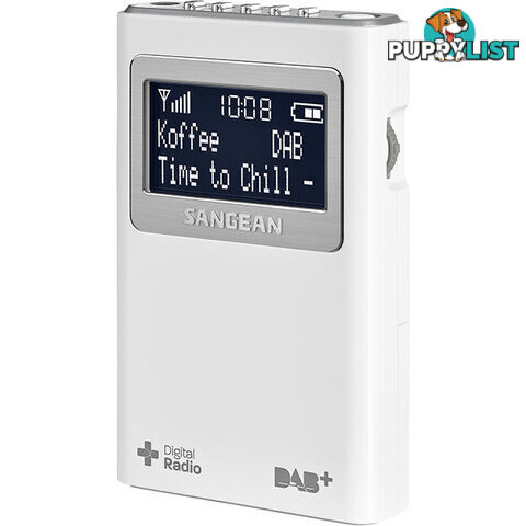 DPR39 WHITE DAB+/FM POCKET RADIO 5 PRESETS INCLUDES HEADPHONE