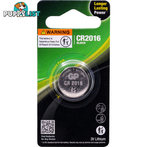 CR2016C1 3V 72MAH LITHIUM BATTERY GP