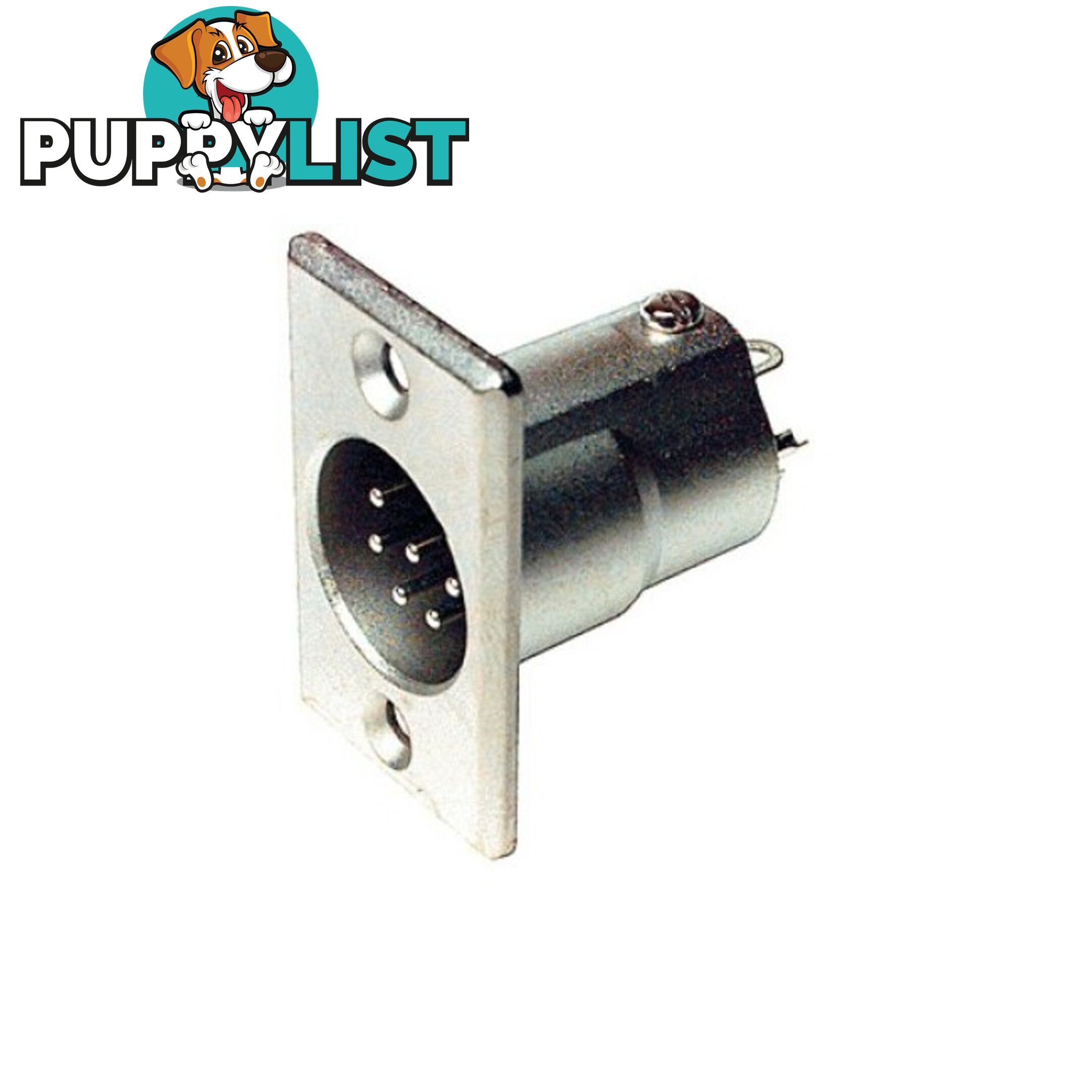 PD5358 6 PIN PANEL XLR PLUG METAL RECTANGULAR