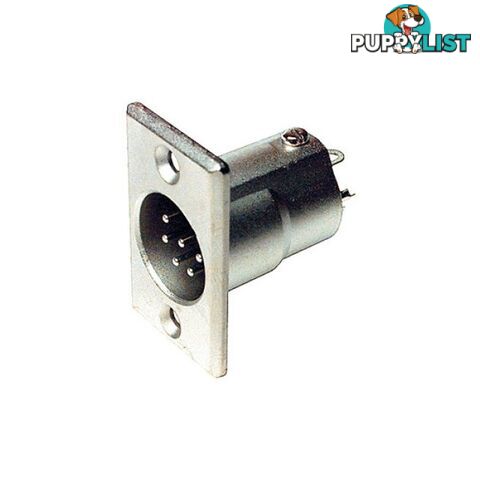 PD5358 6 PIN PANEL XLR PLUG METAL RECTANGULAR