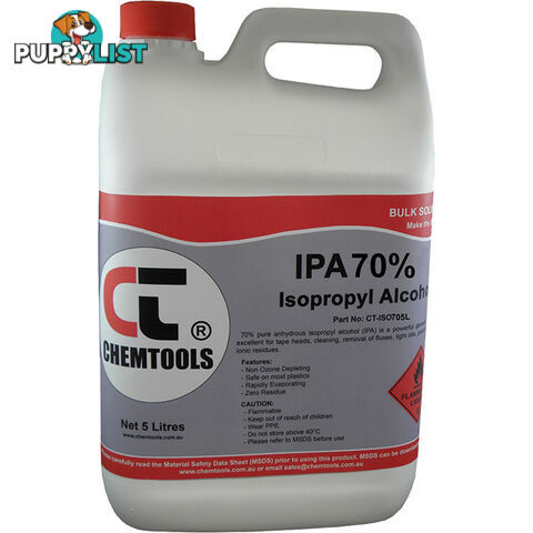 ISO705L 70% PURE ISOPROPYL ALCOHOL 5 LITRE CHEMTOOLS