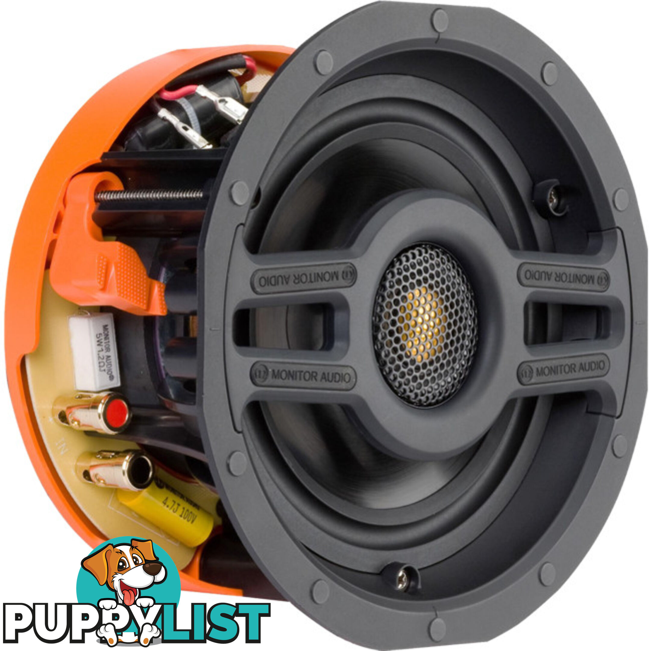 CS160R SLIM 6" 2 WAY CEILING SPEAKER MMP11 BASS AND C-CAM TWEETER