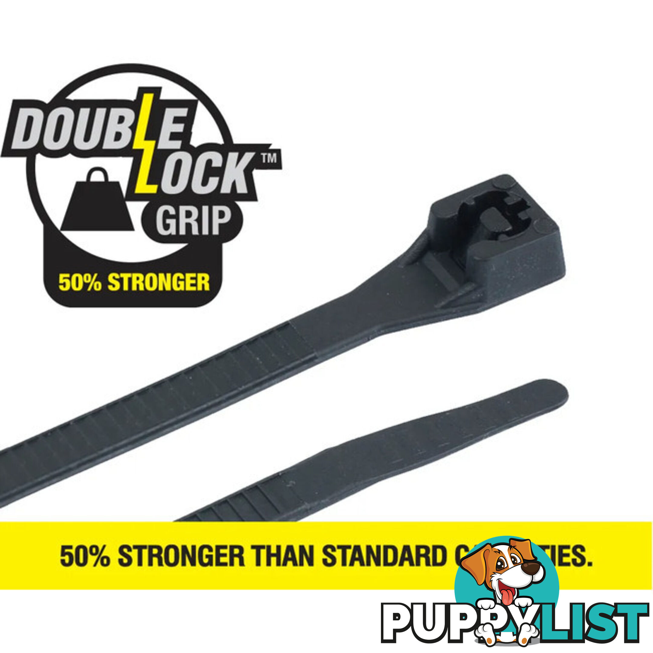 CT290BKDL 280 X 4.3MM DOUBLE LOCK CABLE TIE 100PK BLACK