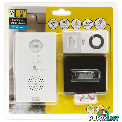 D642/L1 BATTERY WIRELESS DOOR CHIME WITH LED FLASHING INDICATOR