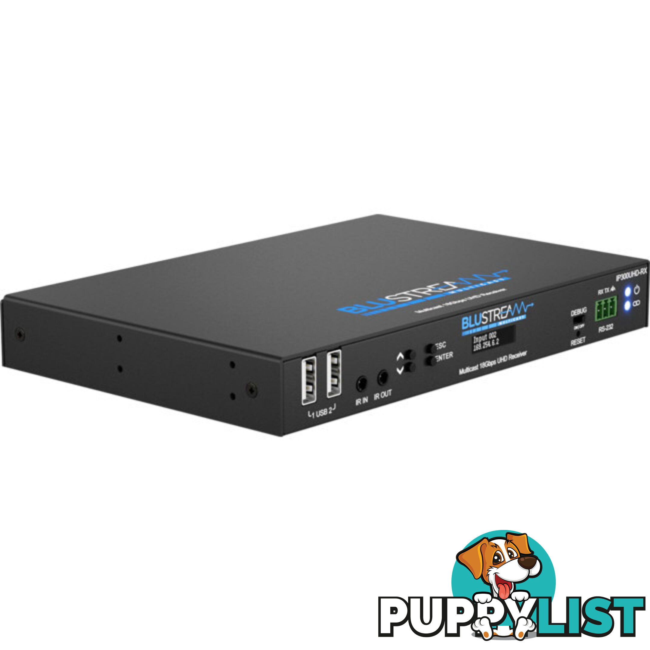 IP300UHDRX IP MULTICAST UHD 18GBPS VIDEO RECEIVER OVER 1GB IR, RS-232 & USB / KVM, POE- HDCP2.2