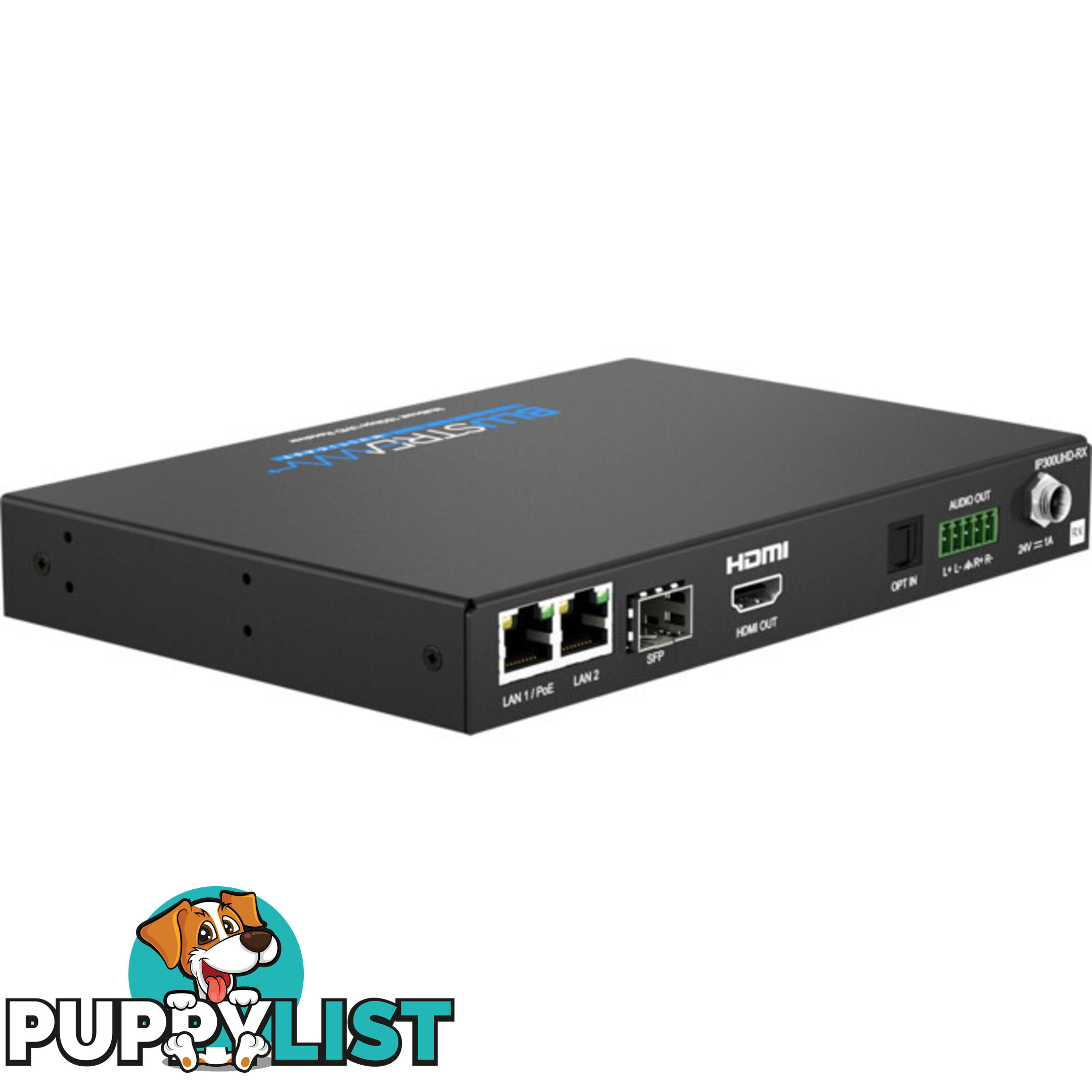 IP300UHDRX IP MULTICAST UHD 18GBPS VIDEO RECEIVER OVER 1GB IR, RS-232 & USB / KVM, POE- HDCP2.2