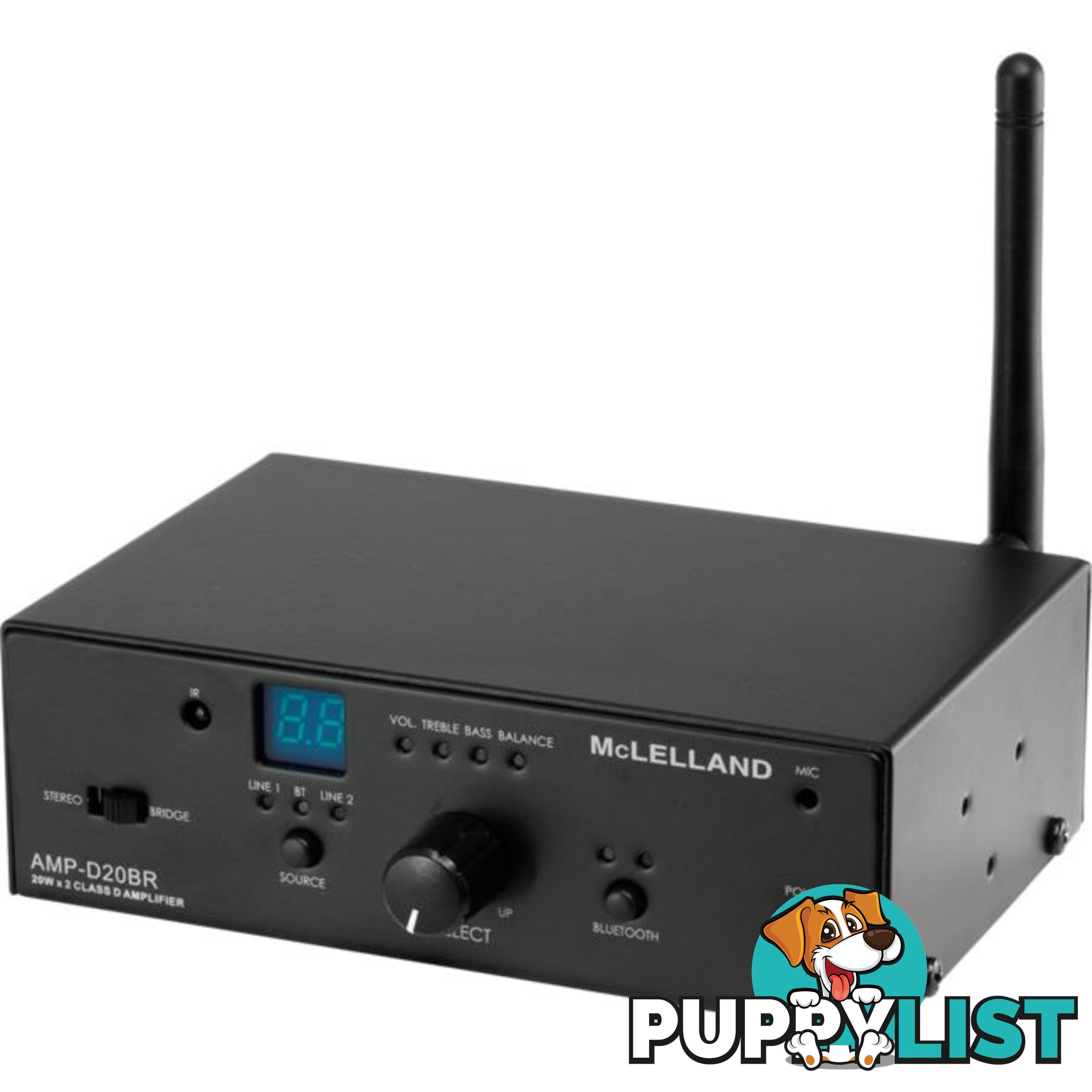 AMP-D20BR CLASS D BLUETOOTH AMPLIFIER 20W + 20W MCLELLAND AMPD20