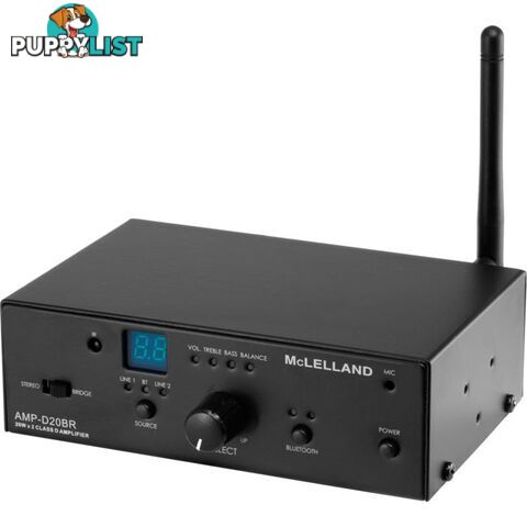 AMP-D20BR CLASS D BLUETOOTH AMPLIFIER 20W + 20W MCLELLAND AMPD20