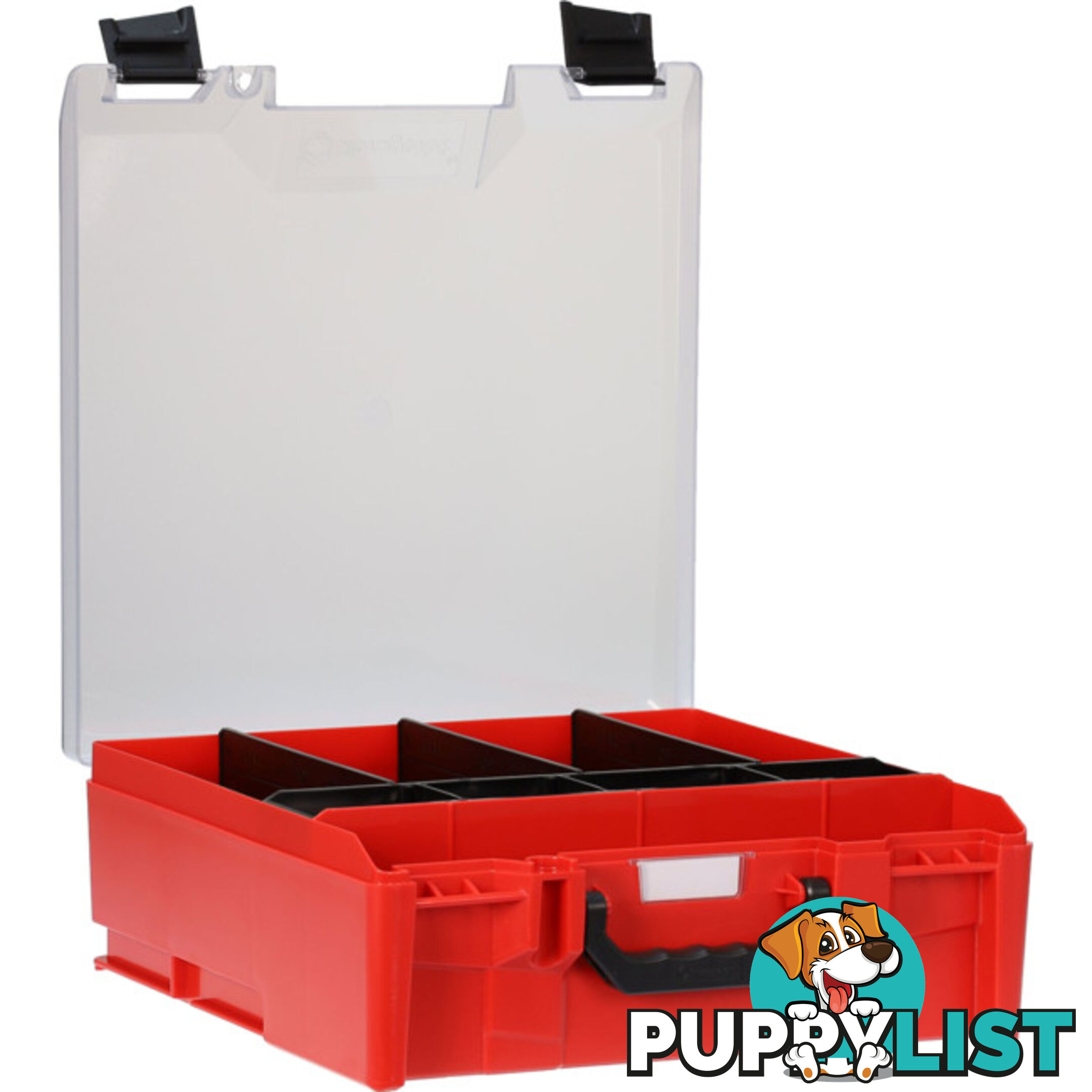 STLC-RD ABS LARGE CASE WITH CLEAR LID RED