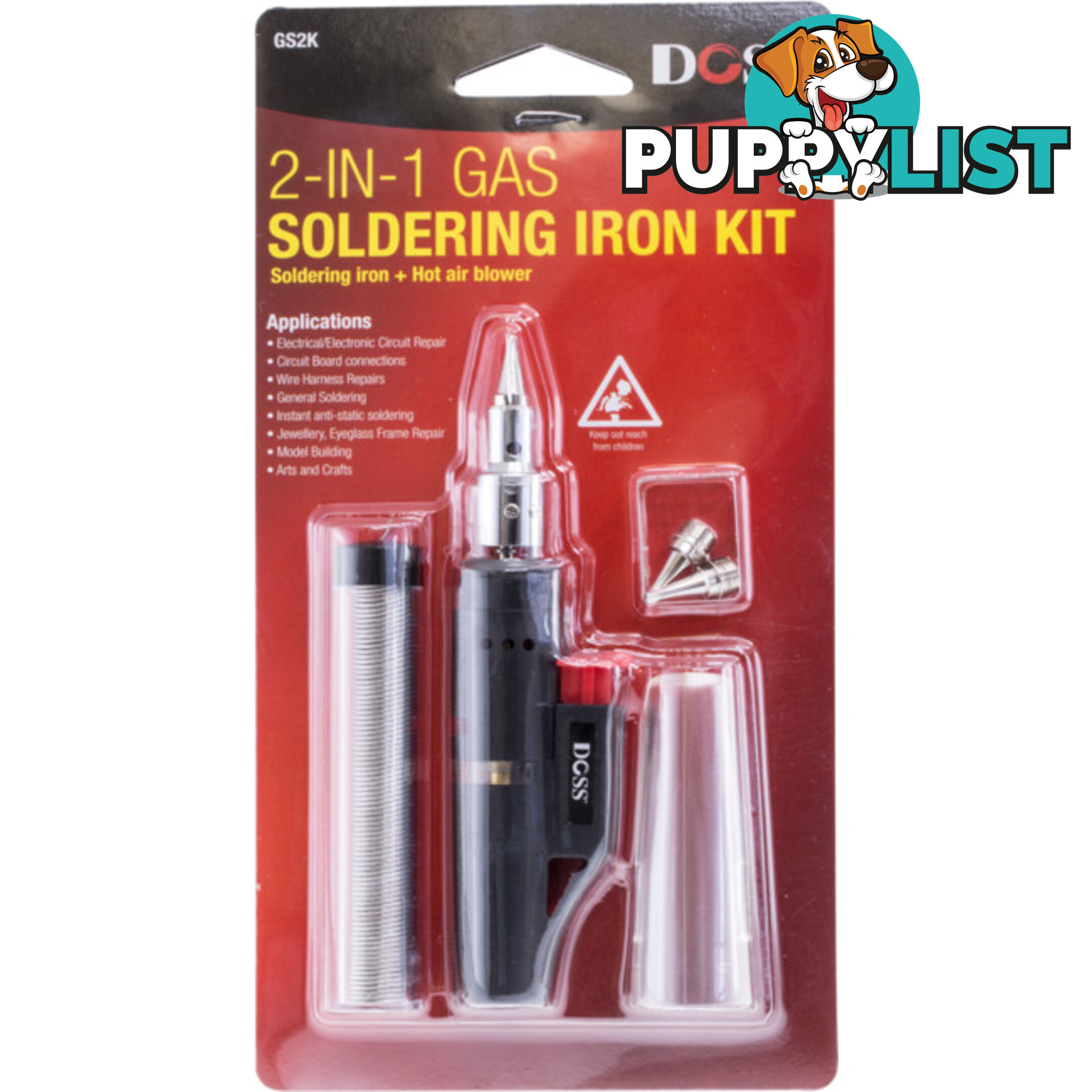 GS2K 2 IN 1 GAS SOLDERING IRON KIT SOLDERING HOT AIR BLOWER 2IN1